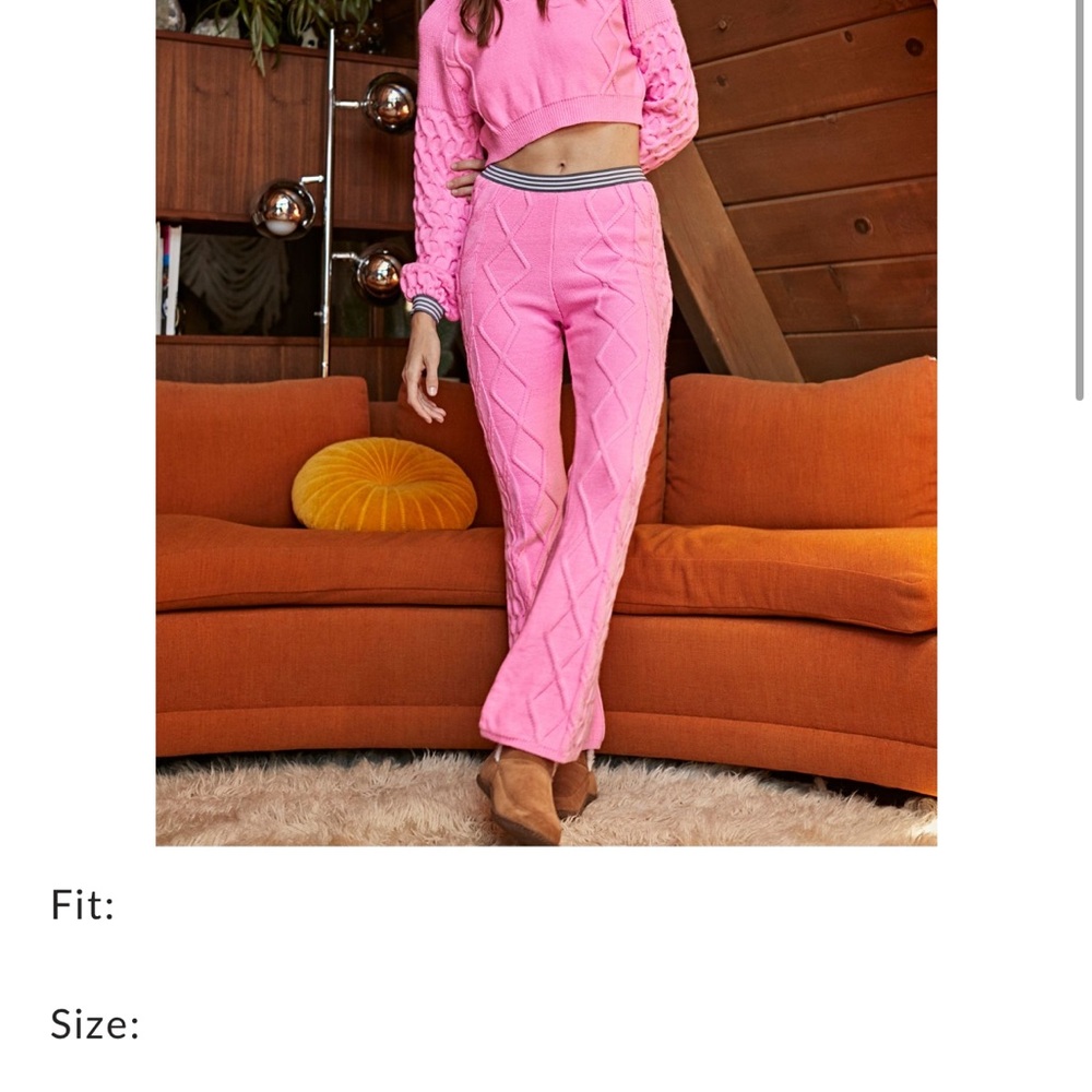 Free People Cream Cable-Knit Wide-Leg Pants with Matching Sweater - Picture 7 of 7